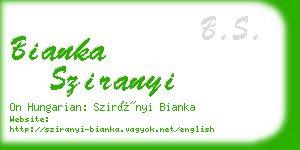 bianka sziranyi business card
